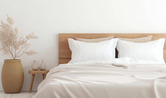 goose down pillows on a bed