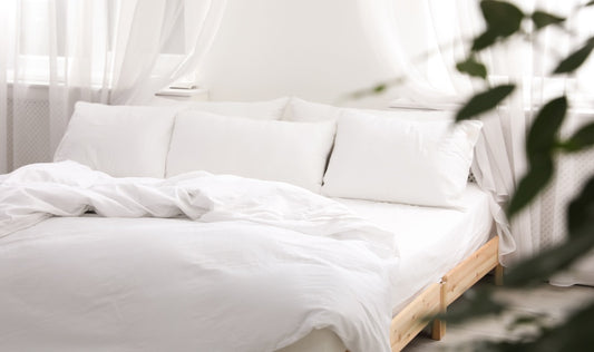white down comforter with pillow on top