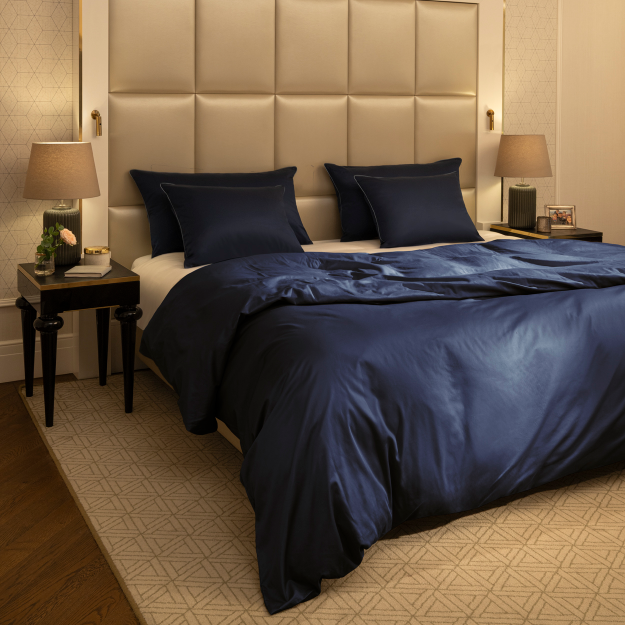 Royal blue linen set