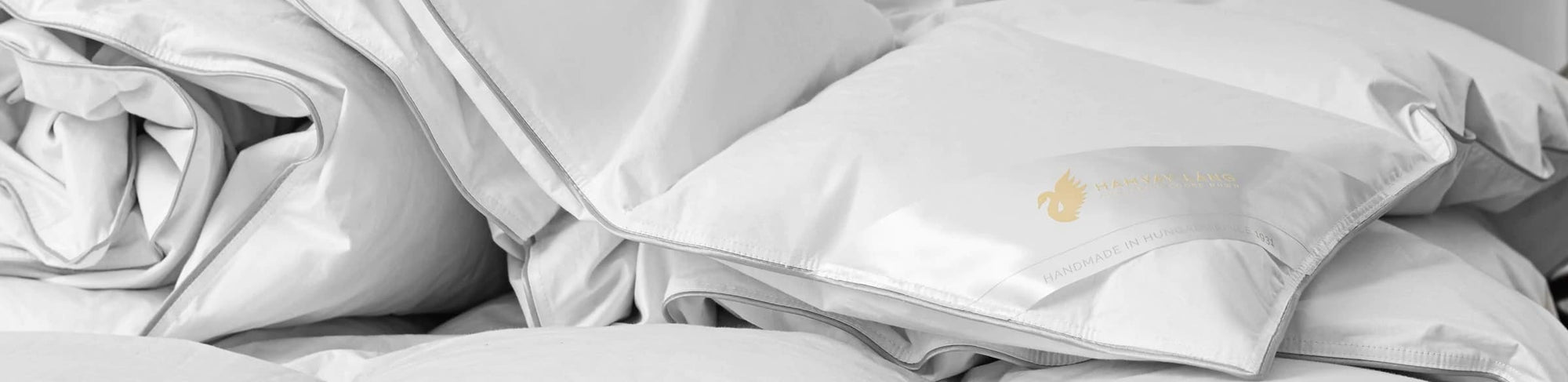 detail of white goose down comforter