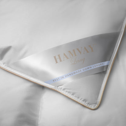 Hamvay-Láng PureDelight comforter corner label captured closely