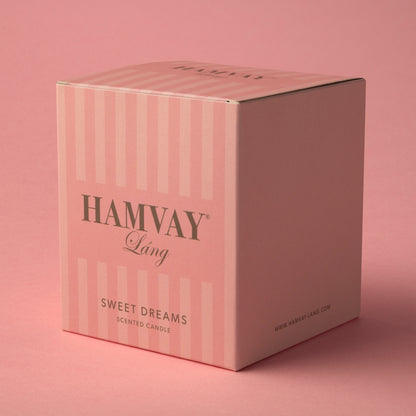Hamvay-Láng candle pink box packaging